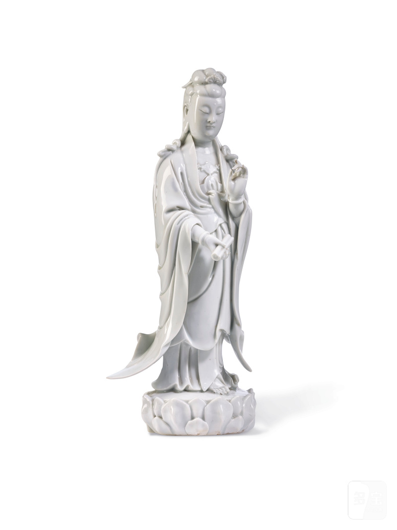 清十九世紀 德化白釉觀音立像  CHINA, QING DYNASTY, 19TH CENTURY